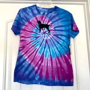 NWT Tie-Dye Black Dog SS T-Shirt, Ladies Small